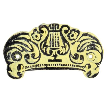 Yellow Distressed Vase D Pull Iron Handle